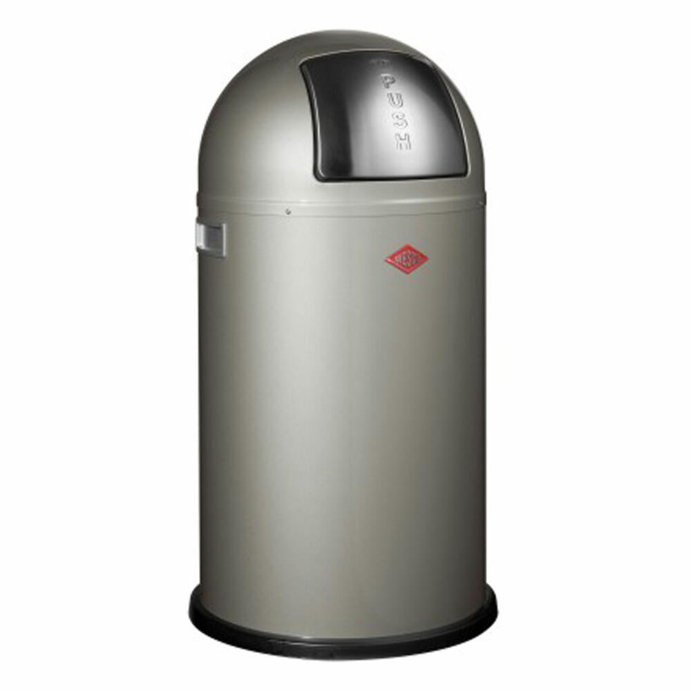 Wesco Pushboy trash can, push trash can, trash collector, sheet steel, nickel silver, 50 L, 175831-03