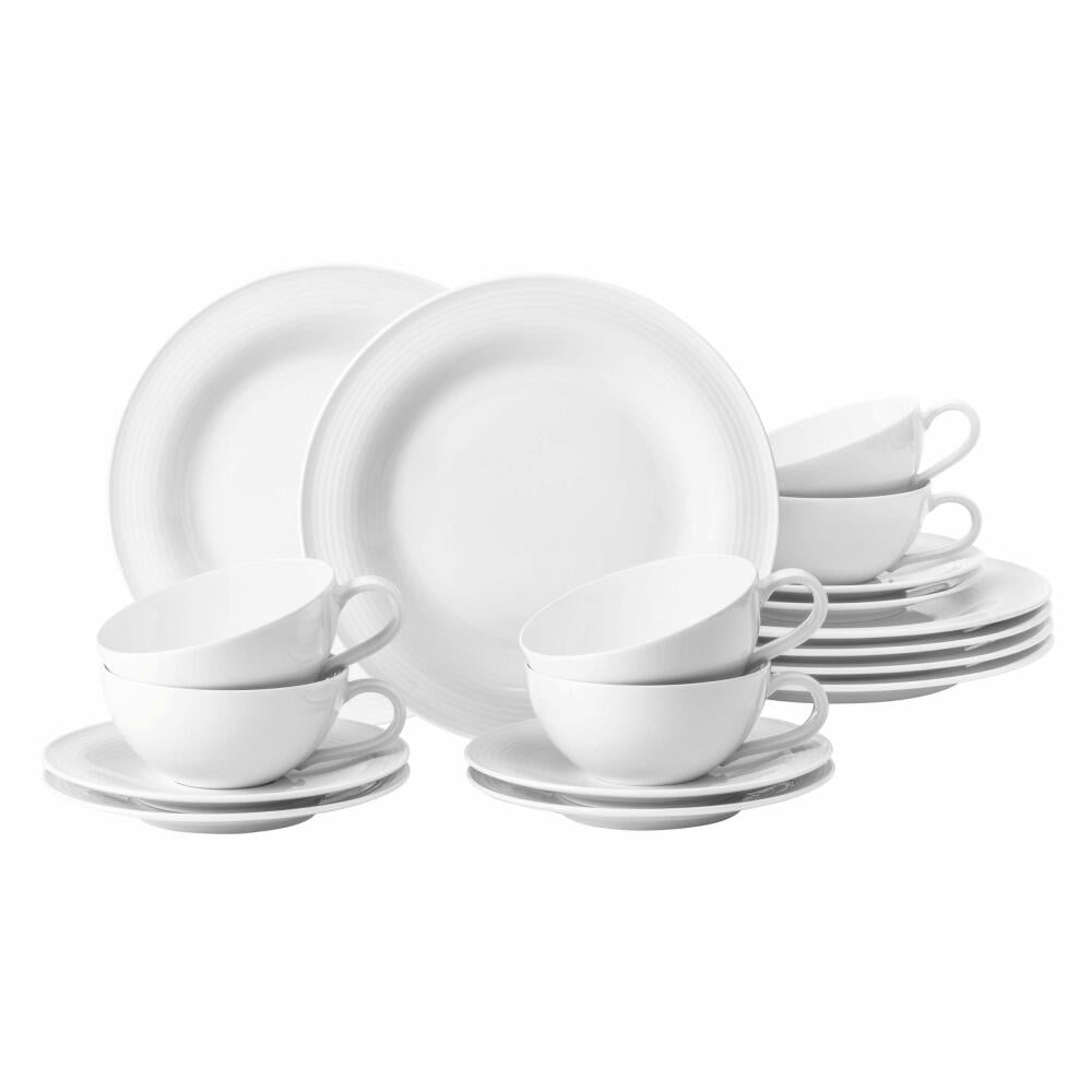 Seltmann Weiden Beat Teeservice Groß, Geschirrset, Service, Geschirr Set, Porzellan, Weiß, 18-tlg., 1751421