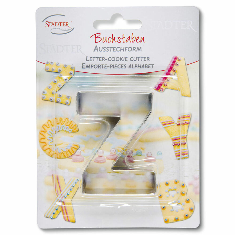 Städter Ausstecher Buchstabe Z, Ausstechform, Plätzchenform, Keks, Plätzchen, Edelstahl, 6.5 cm, 112957