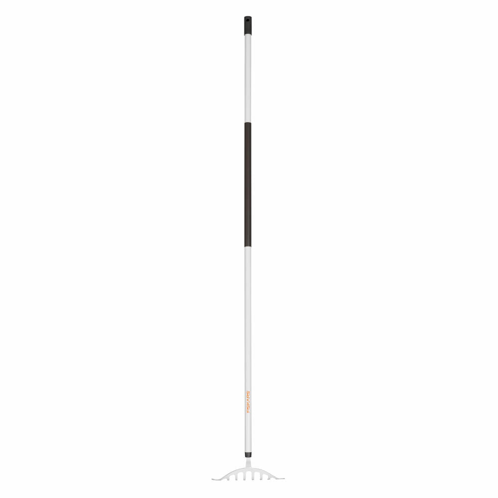 Fiskars Light Rosenrechen, Laub Besen, Gartenbesen, Gartenzubehör, Stahl / Aluminium, Weiß / Schwarz, 160 cm, 1019607