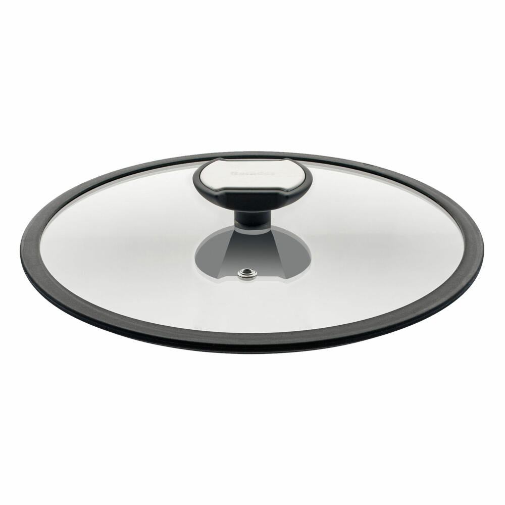 Berndes Balance Glasdeckel mit Silikonring, Spezialglas, Transparent / Schwarz, Ø 24 cm, 007824
