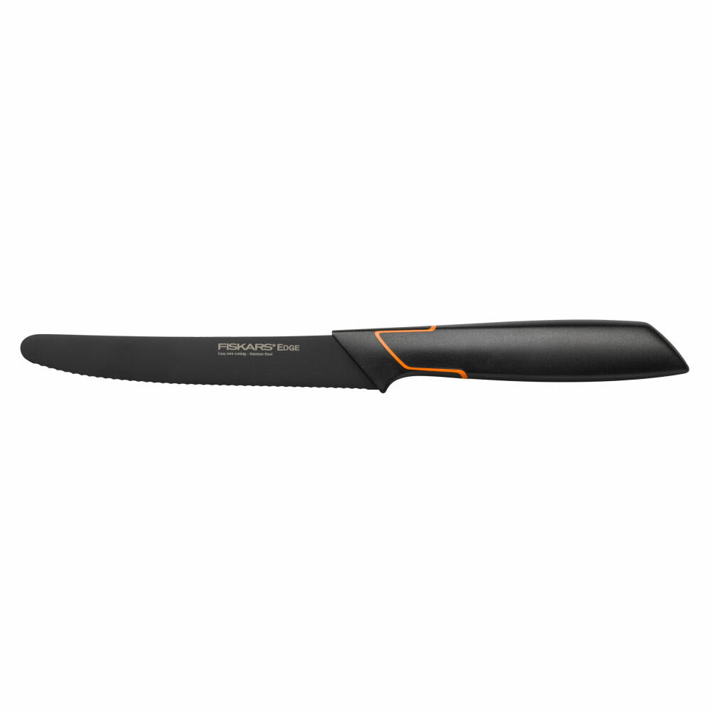 Fiskars Edge Tomatenmesser, Tomaten Messer, Küchenmesser, Küchenhelfer, Edelstahl, 13 cm, 1003092