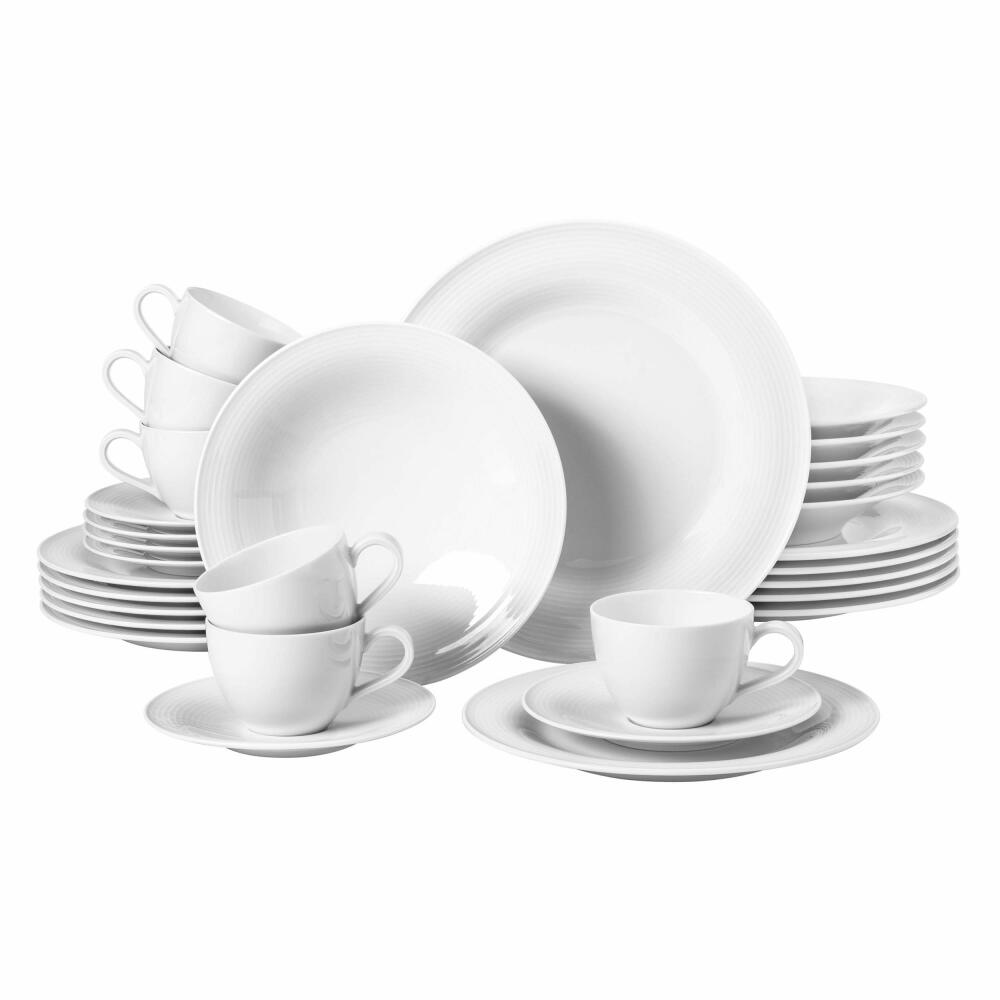 Seltmann Weiden Beat combination service, tableware set, service, tableware set, porcelain, white, 30 pcs., 1751423