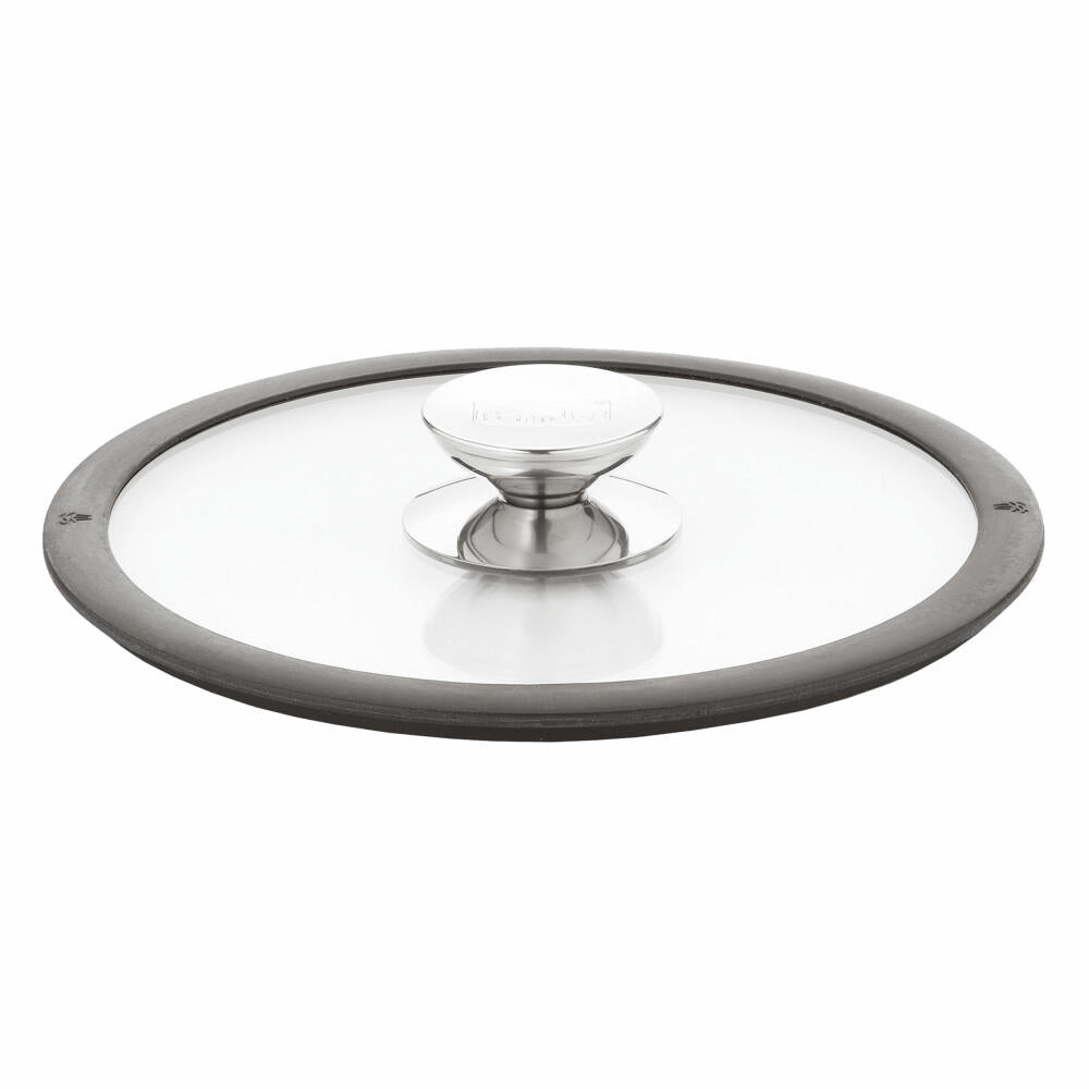 Berndes Glasdeckel mit Silikonring, Spezialglas, Transparent / Schwarz, Ø 28 cm, 007588