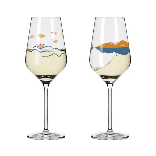 Ritzenhoff Weißweinglas 2er Set Herzkristall H23, Aurélie Girod, Applefield, Kristallglas, 380 ml, 6171001