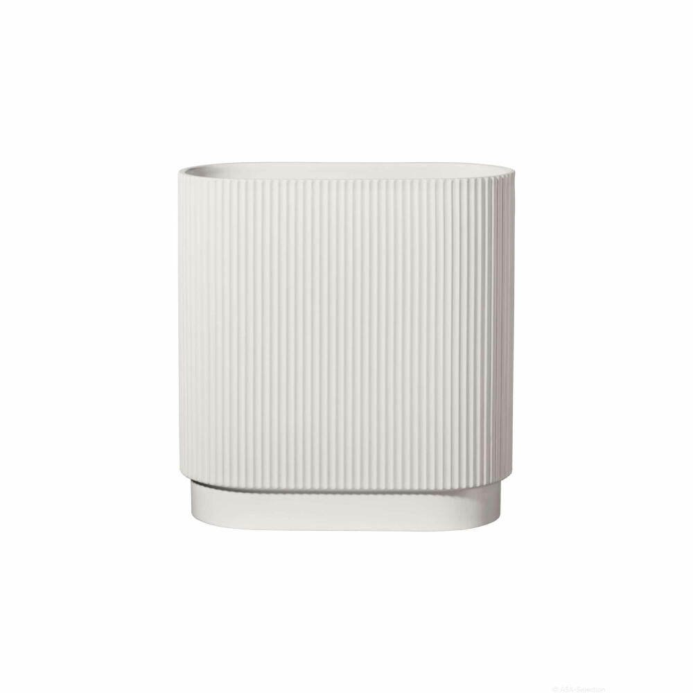 ASA Selection art deco vase, flower vase, decorative vase, stoneware, white, H 30 cm, 63014091