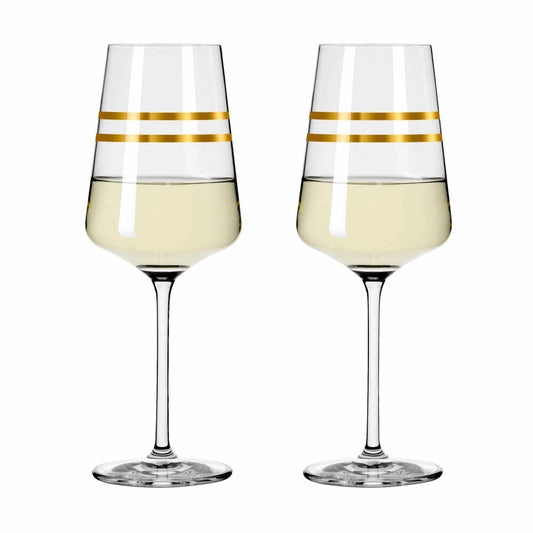 Ritzenhoff white wine glass set of 2 Celebration Deluxe 001, Sonja Eikler, crystal glass, 400 ml, 6141002