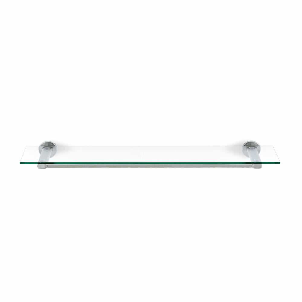 Blomus Areo towel rack, towel shelf, glass shelf, matt stainless steel, clear glass, L 76 cm, 68923