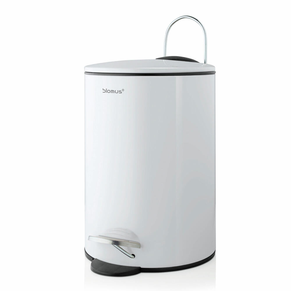 Blomus pedal bin TUBO, trash can, waste bin, steel, plastic, white, 3 L, 68945