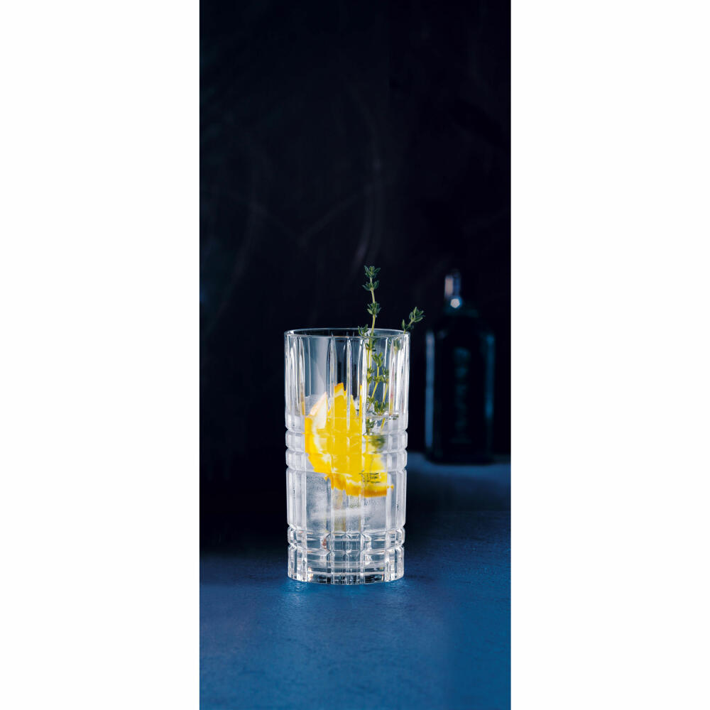 Nachtmann Square Longdrink, 4er Set, Longdrinkglas, Trinkglas, Kristallglas, 445 ml, 101049