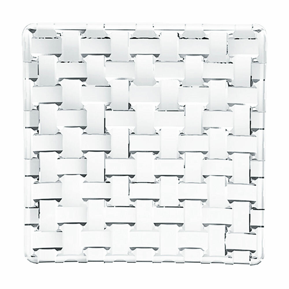 Nachtmann Bossa Nova Platte Quadratisch, 2er Set, Tischplatte, Servierplatte, Glasplatte, Kristallglas, 14 cm, 101907