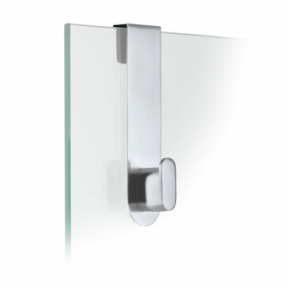 Blomus Areo hook for glass shower wall, wall hook, shower hook, stainless steel matt, H 14 cm, 68905