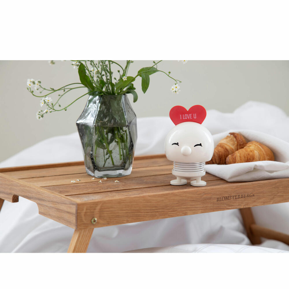 Hoptimist Dekofigur Love Bimble M White, Wackelfigur mit Herz, Kunststoff, Weiß, 12 cm, 27891