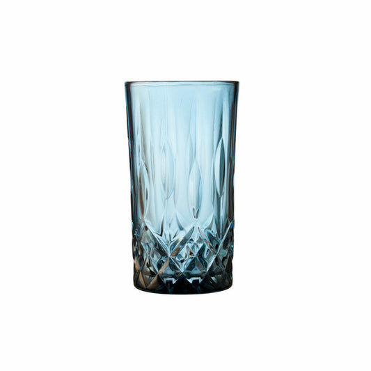 Lyngby Glas Highballglas Sorrento 4er Set, Longdrinkgläser, Cocktailgläser, Glas, Blau, 380 ml, 27777
