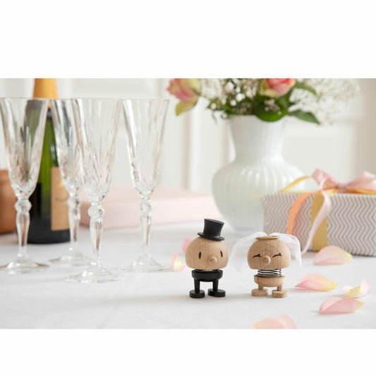 Hoptimist decorative figure Bride S Raw Oak, bride, wobbling figure, oak wood, light brown, 6.8 cm, 28068