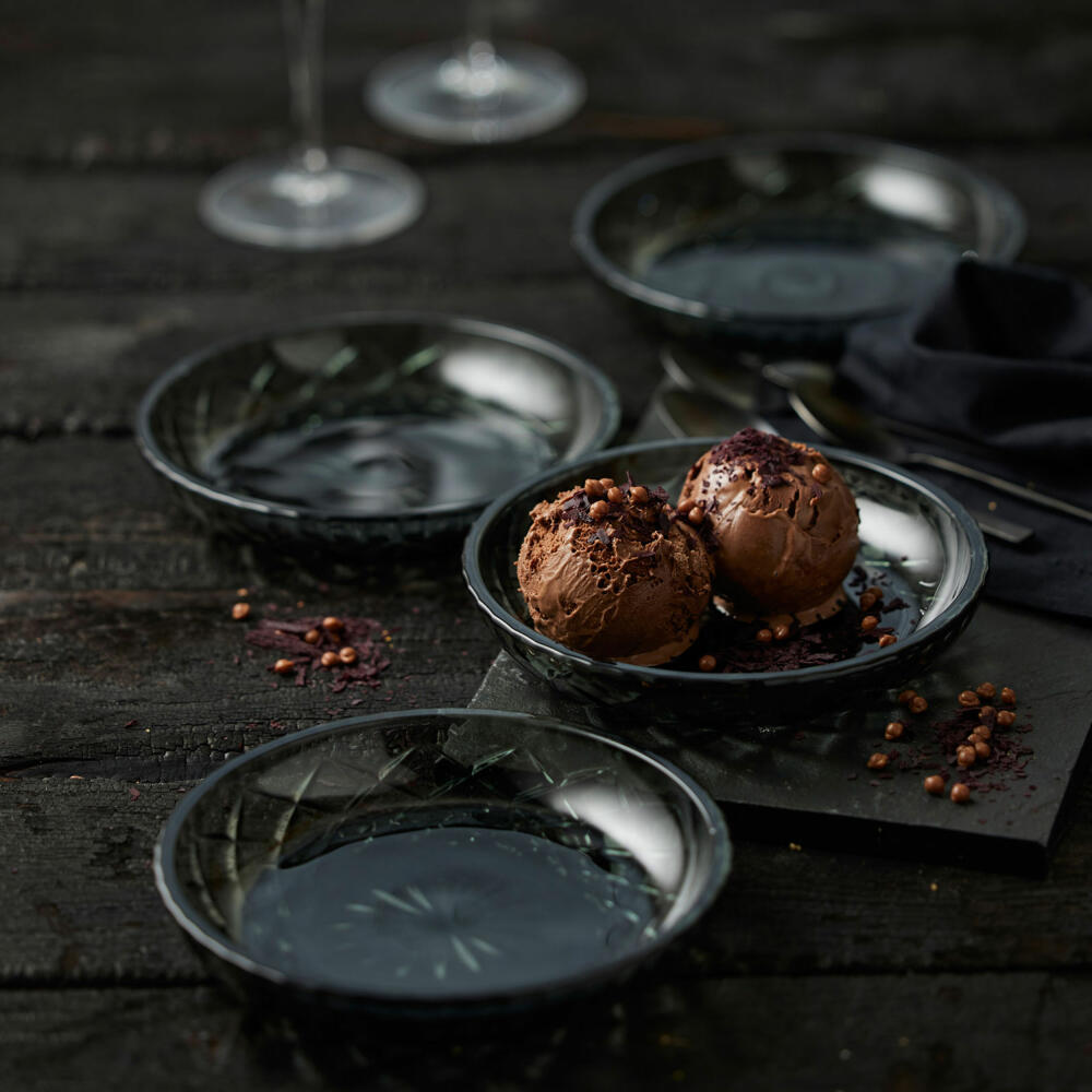 Lyngby Glas Teller Sorrento 4er Set, Dessertteller, Glas, Smoke, 16 cm, 27801