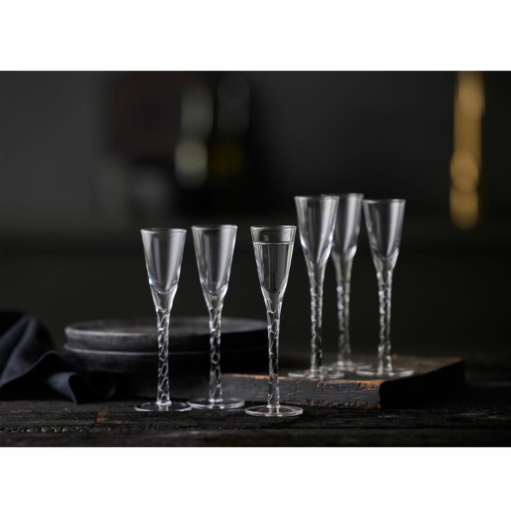 Lyngby Glas Schnapsglas Paris 6er Set, Stielgläser, Glas, Klar, 25 ml, 27590