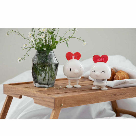 Hoptimist decorative figure Love Bumble M White, wobbling figure with heart, plastic, white, 12 cm, 27892