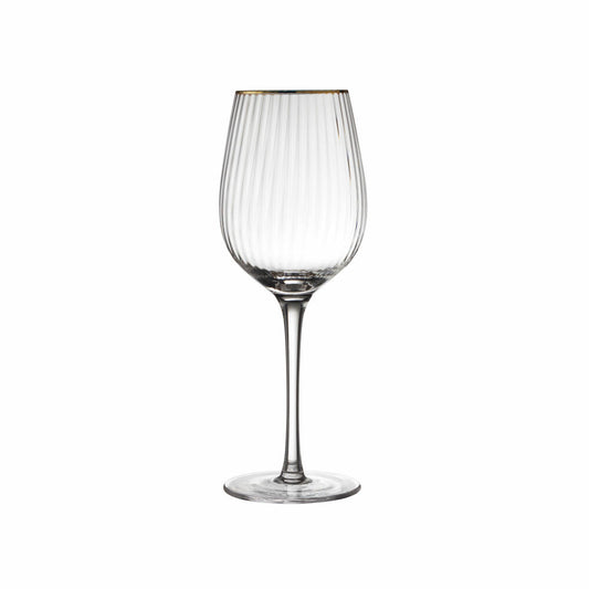 Lyngby Glas Rotweinglas Palermo Gold 4er Set, Weingläser, Glas, Klar, 400 ml, 27579