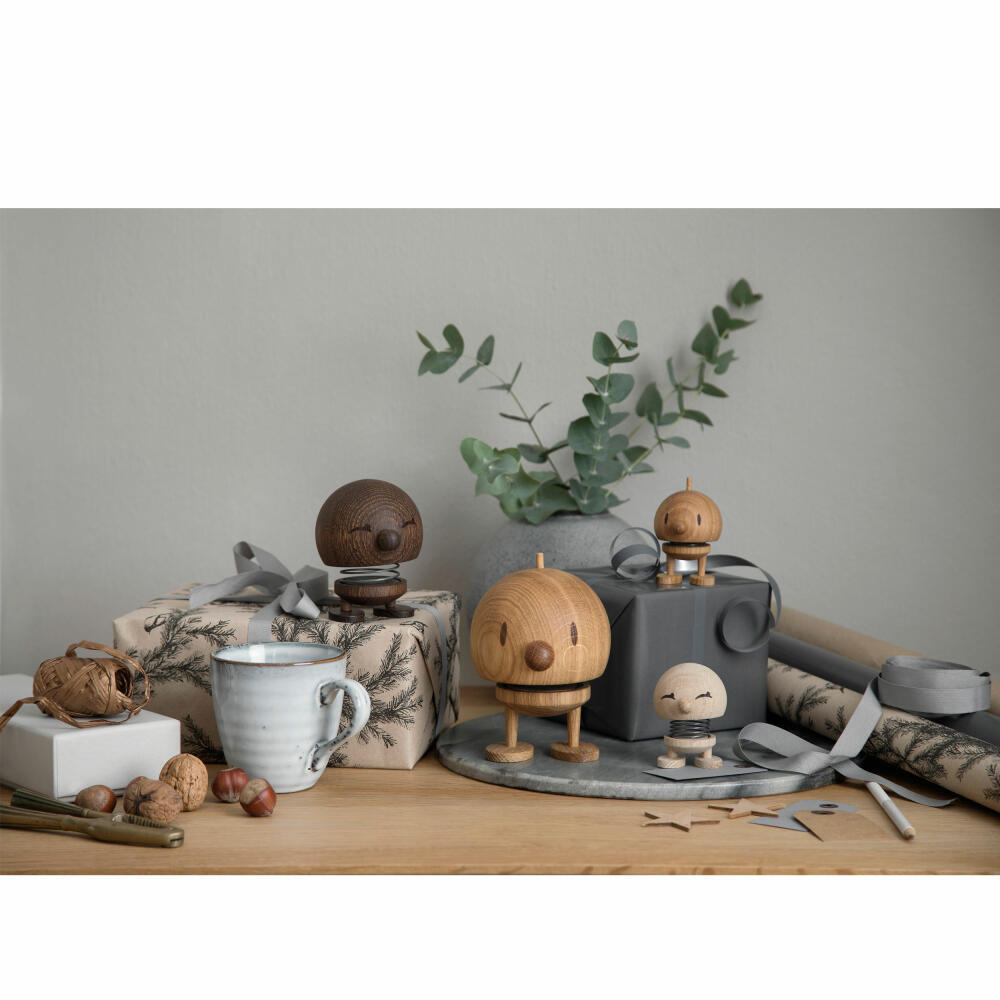 Hoptimist decorative figure Bumble S Oak, wobbling figure, oak wood, brown, 7.8 cm, 27162