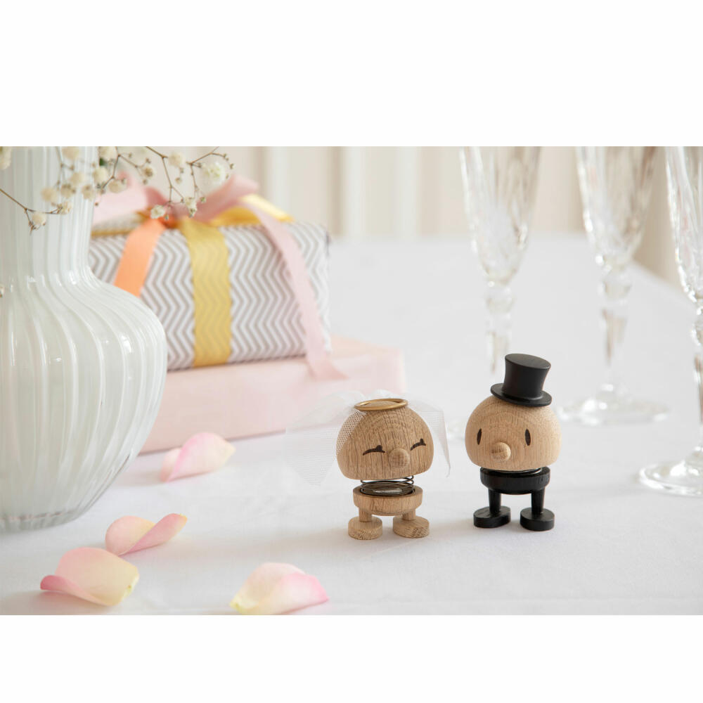 Hoptimist decorative figure Bride S Raw Oak, bride, wobbling figure, oak wood, light brown, 6.8 cm, 28068