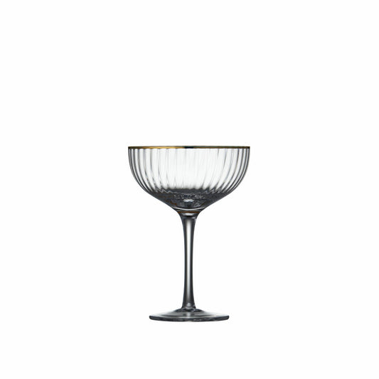 Lyngby Glas Cocktailglas Palermo Gold 4er Set, Glas mit Goldkante, Klar, 315 ml, 14634