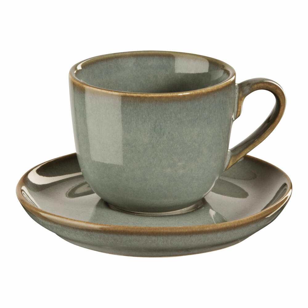 ASA Selection saisons eucalyptus cappuccino cup, cappuccino cup, coffee cup, stoneware, green, 230 ml, 27130175
