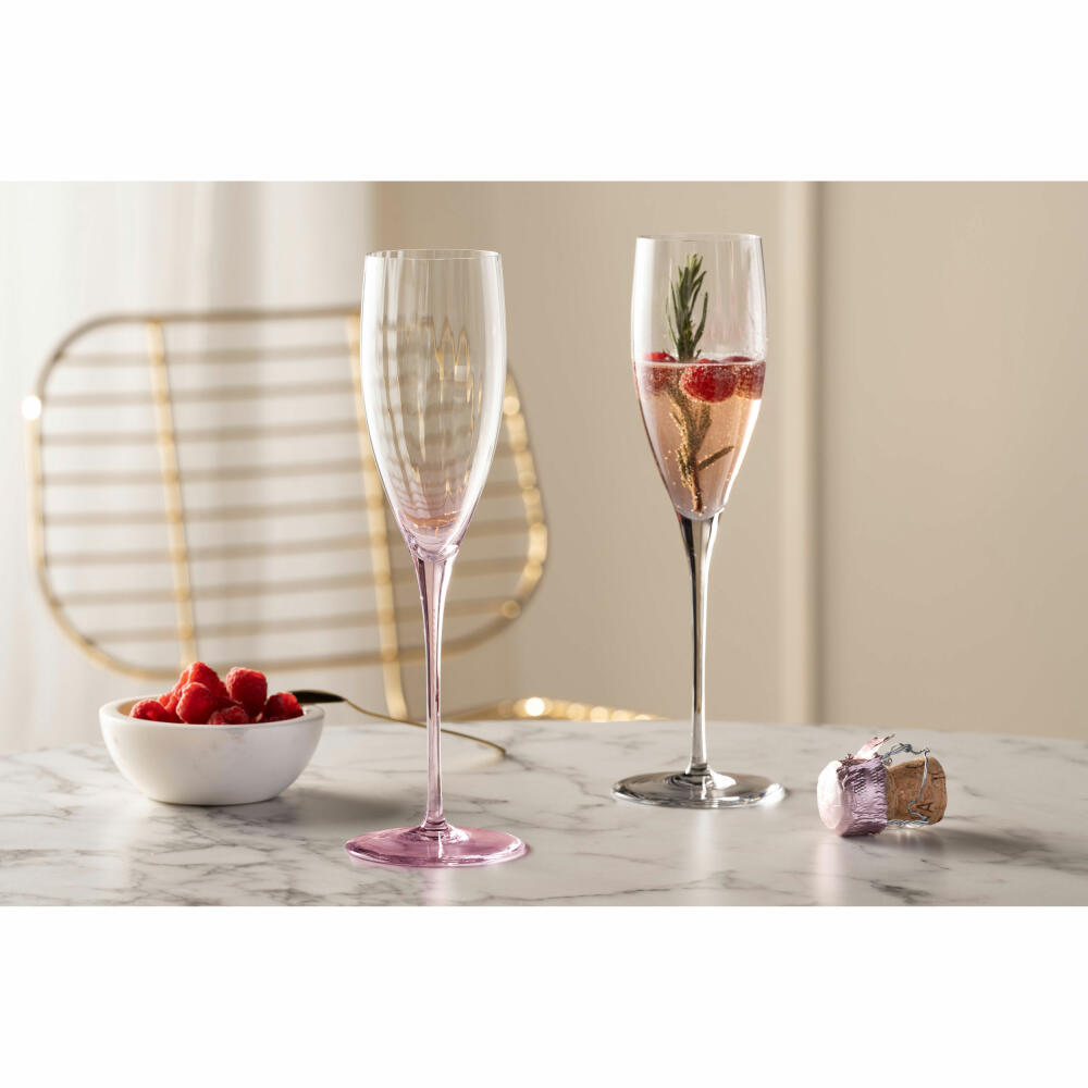 Leonardo champagne glass Poesia, champagne glass, champagne glass, champagne, crystal glass, rose, 250 ml, 022377
