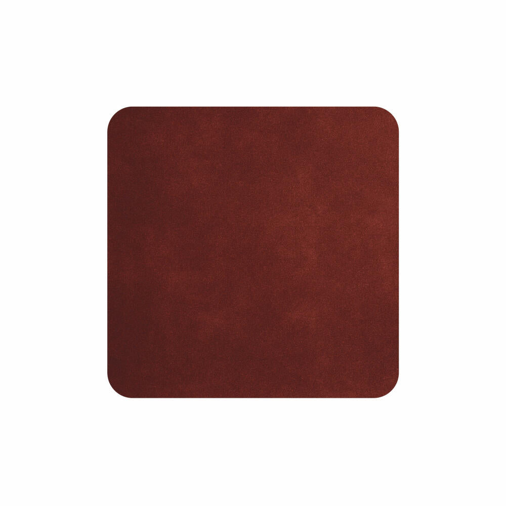 ASA Selection soft leather optic coasters Red Earth, set of 4, glass coasters, PU, red, 10 x 10 cm, 78576076