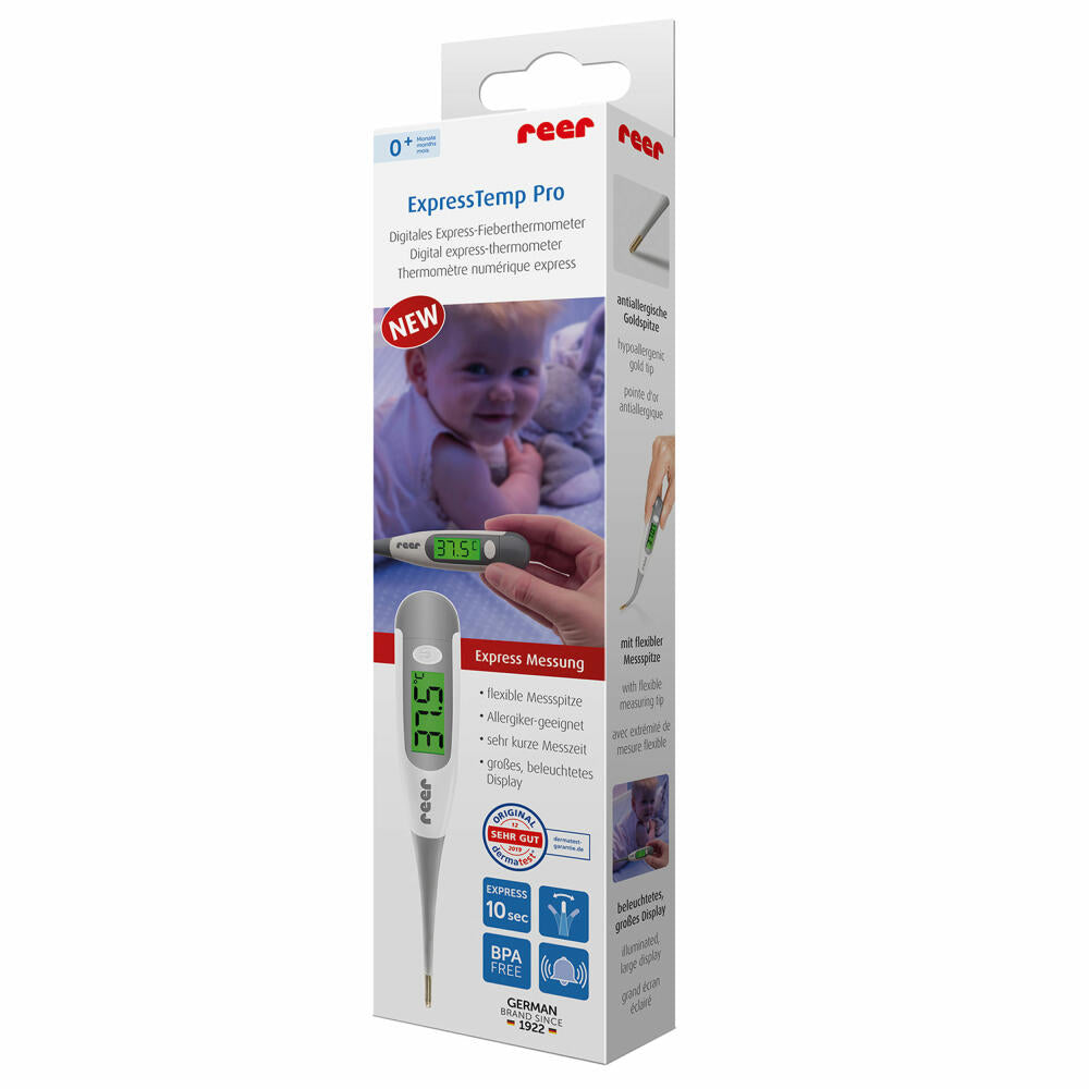 reer ExpressTemp Pro digitales Express-Fieberthermometer, Thermometer Digital, Fieber Messgerät, Temperaturmessung, 98122