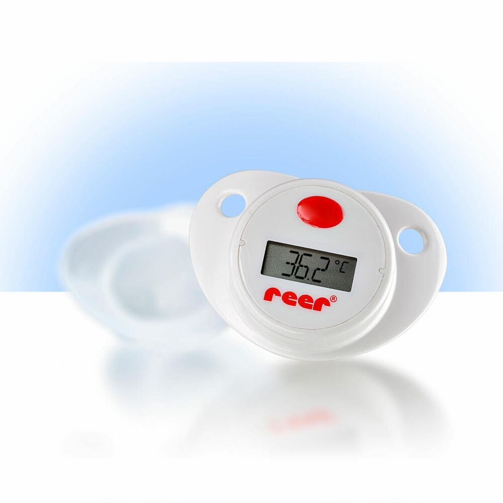 reer Digitales Schnuller-Fieberthermometer, Thermometer Digital, Fieber Messgerät, Temperaturmessung für Babys, 9633