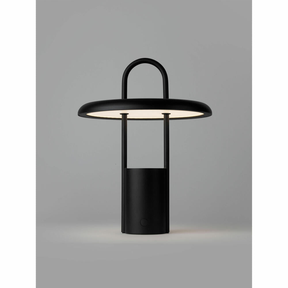 Stelton LED-Leuchte Pier Black, drahtlos, Ladung via USB, Eisen, Kunststoff, Schwarz, 25 cm, 614