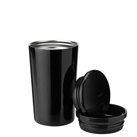 Stelton Thermobecher Carrie Black, Trinkbecher, Edelstahl, Kunststoff, Schwarz, 400 ml, 361
