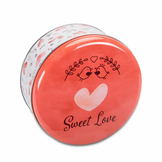 Städter Gebäckdose Sweet Love Rund, Plätzchendose, Gebäck Dose, Blechdose, Keksdose, Weißblech, Ø 16.5 cm, 710139