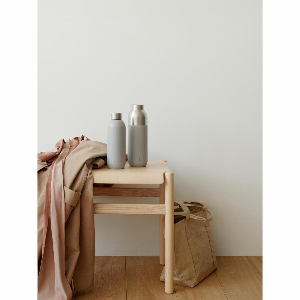 Stelton Insulated Bottle Keep Warm Light Grey, Drinking Bottle, Stainless Steel, Plastic, Grey, 0.75 Liter, 366-1