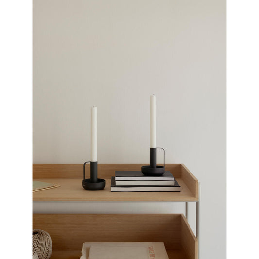 Stelton candle holder Ida, candle holder, iron, powder-coated, Black, 480