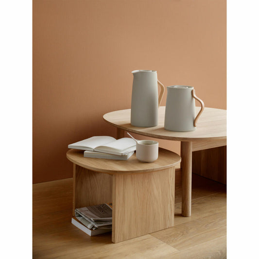 Stelton Isolierkanne Emma für Tee - Soft Sand, Teekanne, Edelstahl, PP, Buche, 1 Liter, X-201-9