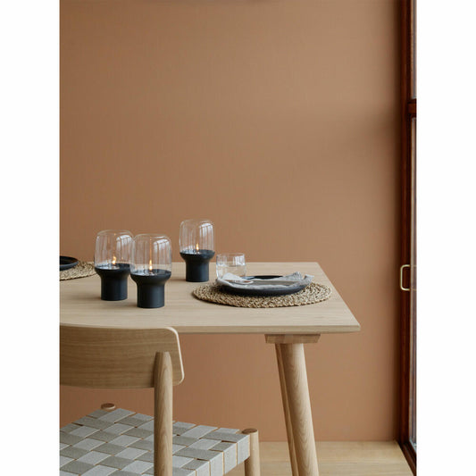 Stelton Windlicht Hoop Black, Teelichthalter, Dekolicht, Stahl, Glas, Schwarz, 17 cm, 618