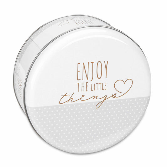 Städter Gebäckdose Enjoy the little things Rund, Plätzchendose, Gebäck Dose, Blechdose, Keksdose, Weißblech, Ø 16.5 cm, 710214