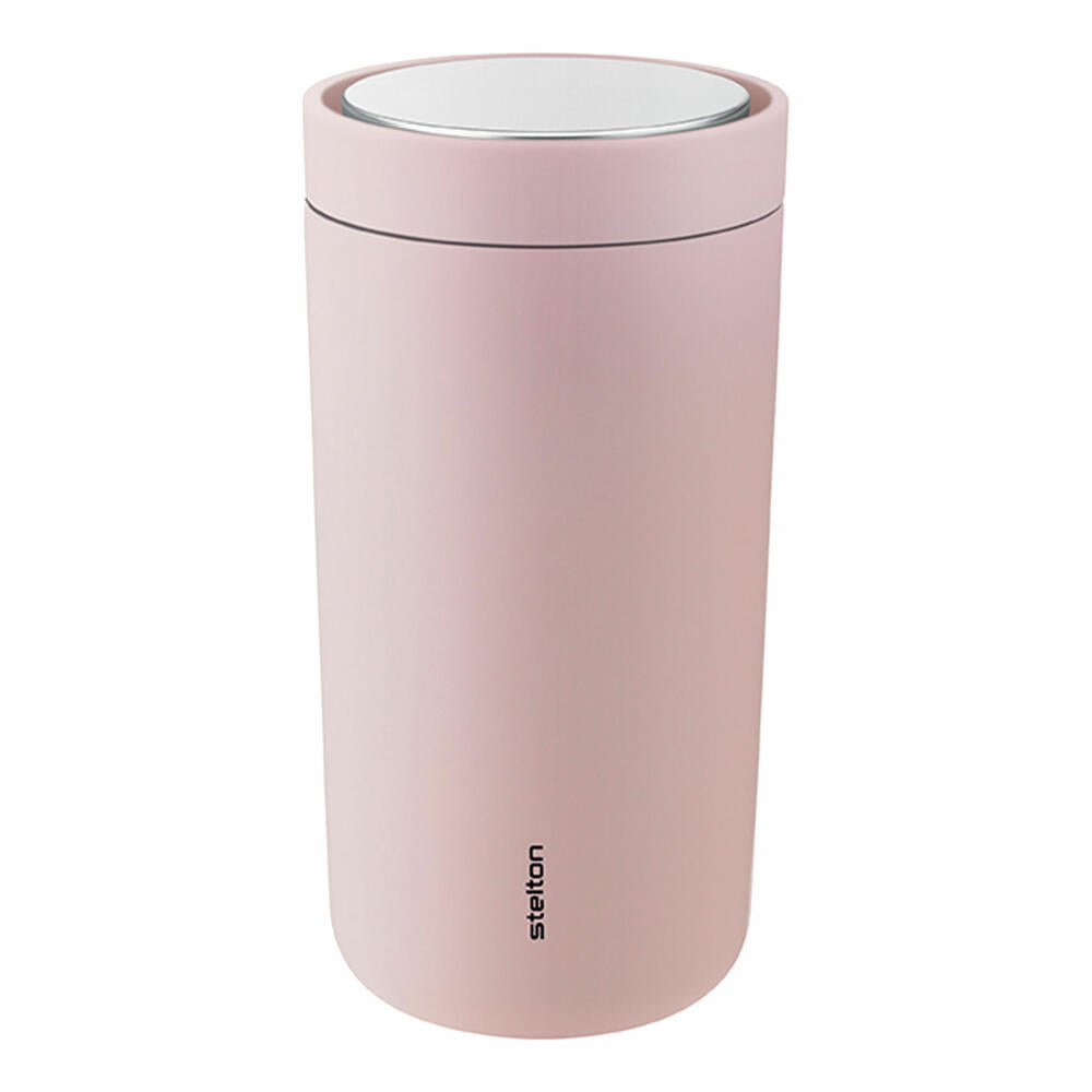 Stelton To Go Click Mug, Drinking Cup, Cup, Stainless Steel, Plastic, Soft Rose, 200 ml, 675-36