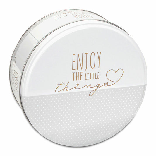 Städter Gebäckdose Enjoy the little things Rund, Plätzchendose, Gebäck Dose, Blechdose, Keksdose, Weißblech, Ø 22 cm, 710207