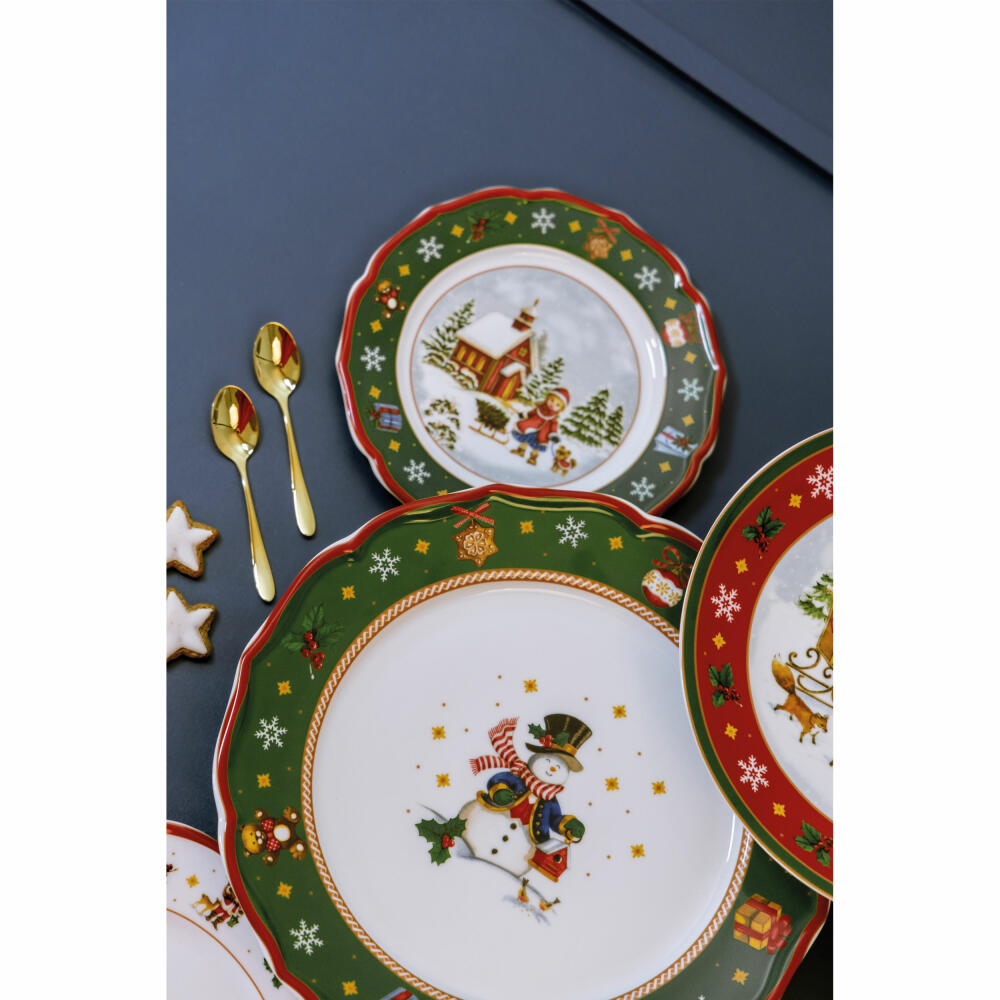 Hutschenreuther Teller flach Happy Wintertime Green, Speiseteller, Porzellan, Mehrfarbig, 33 cm, 02488-727472-10873