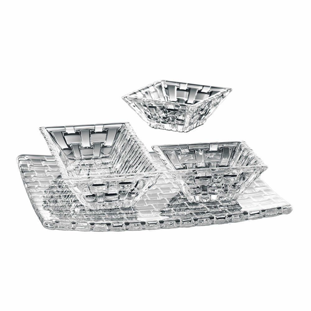 Nachtmann Bossa Nova Servierset, 4-tlg., Servierplatte, Platte, Dipschale, Schalen, Kristallglas, 0097633-0