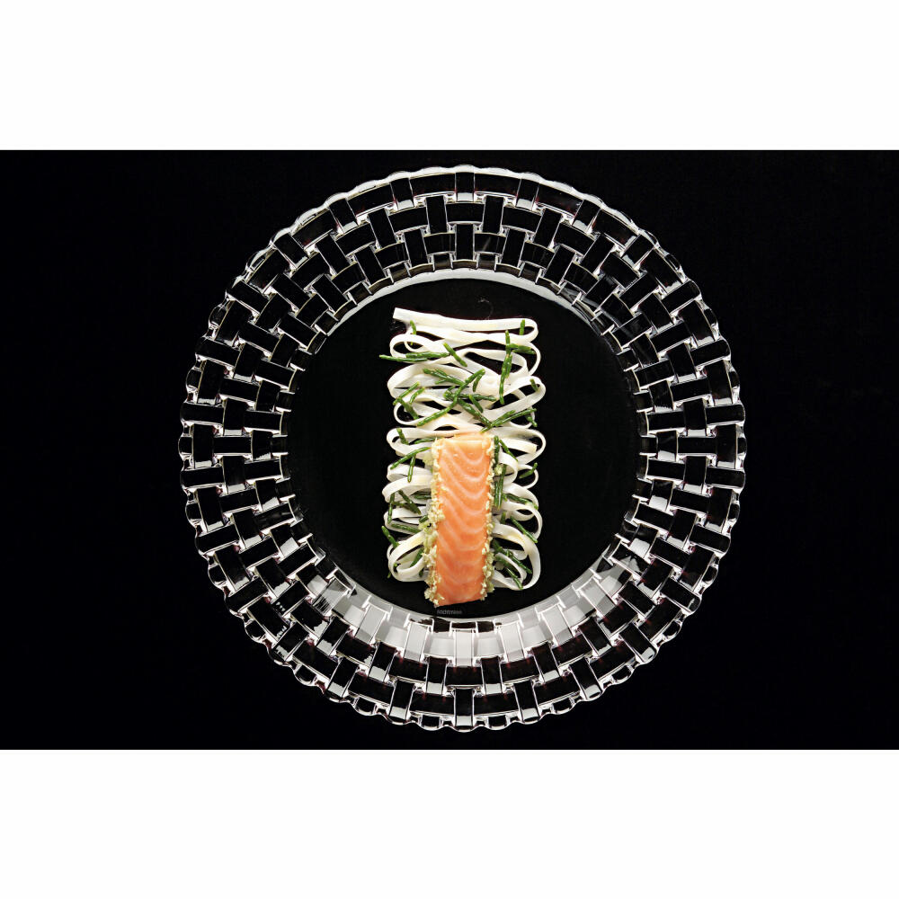 Nachtmann Bossa Nova Speiseteller, 2er Set, Speise Teller, Servierteller, Glasteller, Kristallglas, Ø 27 cm, 0098028-0