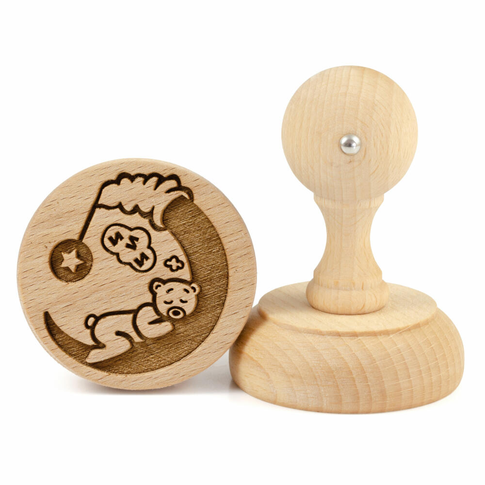 Folkroll Motiv-Keksstempel Süße Träume, Ø 60 mm, Cookiestempel, Backstempel, Keks, Stempel, Buchenholz, 231235