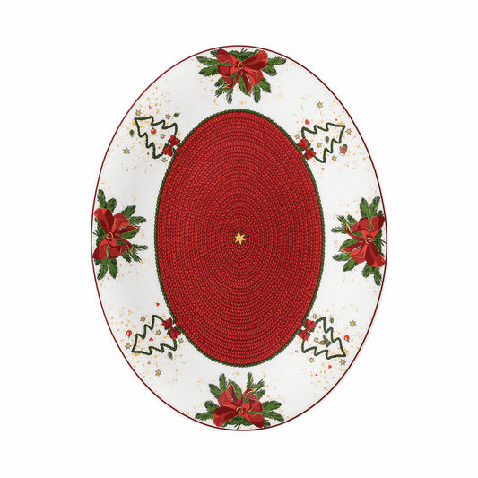 Hutschenreuther Nora Stollenplatte, Bone China, Weihnachtszeit, 30 x 23 cm, 02048-726042-12375