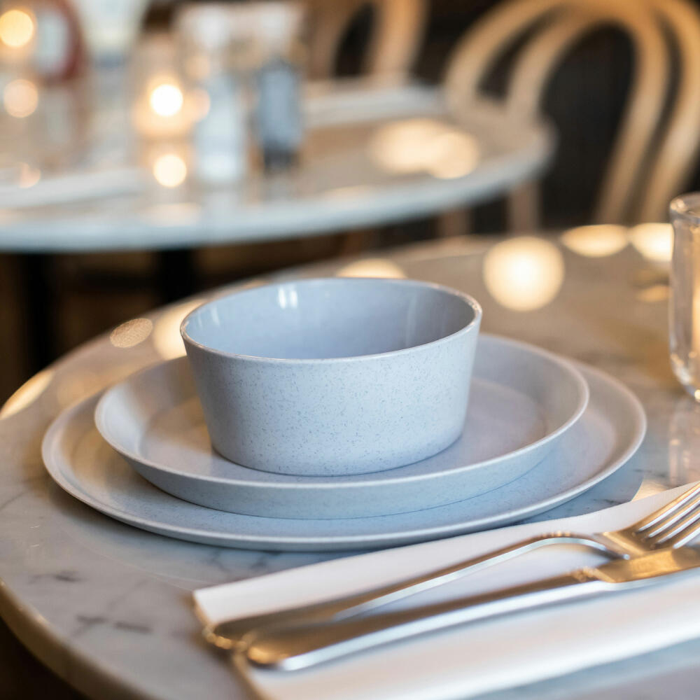 Koziol Kleiner Teller Connect, Speiseteller, Servierteller, Thermoplastischer Kunststoff, Organic Grey, 20,5 cm, 3100670