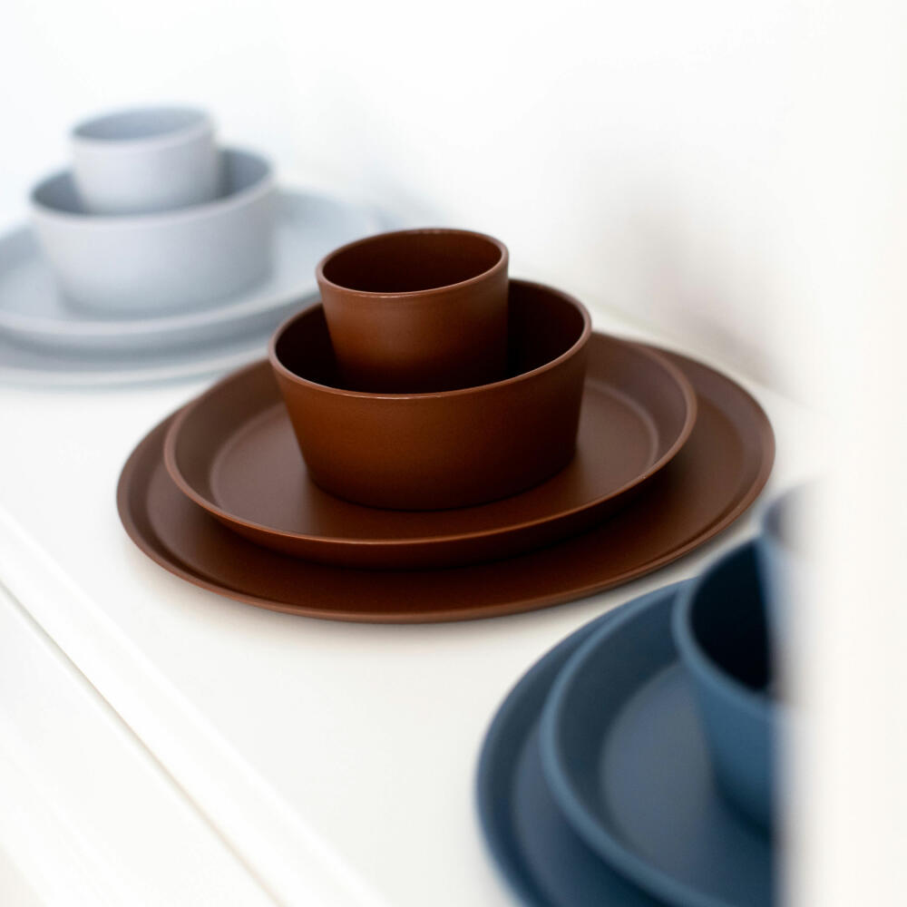 Koziol Large Plate Connect, Dinner Plate, Serving Plate, Thermoplastic, Organic Rusty Steel, 25.5 cm, 3101674