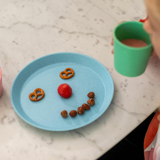 Koziol Kleiner Teller Connect Plate, Kuchenteller, Kunststoff, Organic Frostie Blue, 20.5 cm, 3100706