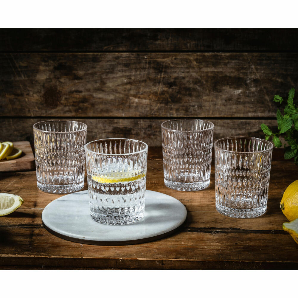 Nachtmann Tumbler Set of 4 Ethno, Whisky Tumblers, Glasses, Crystal Glass, Clear, 304 ml, 104251